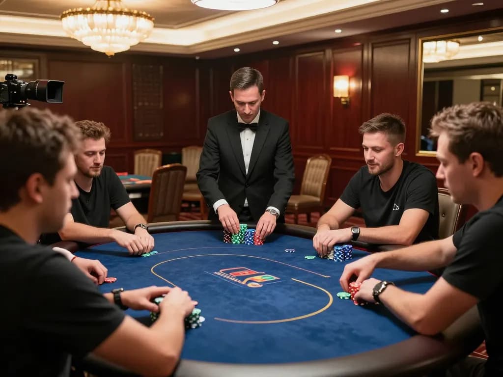 Players strategizing at an IWIN poker table, showcasing intense gameplay and competitive spirit.