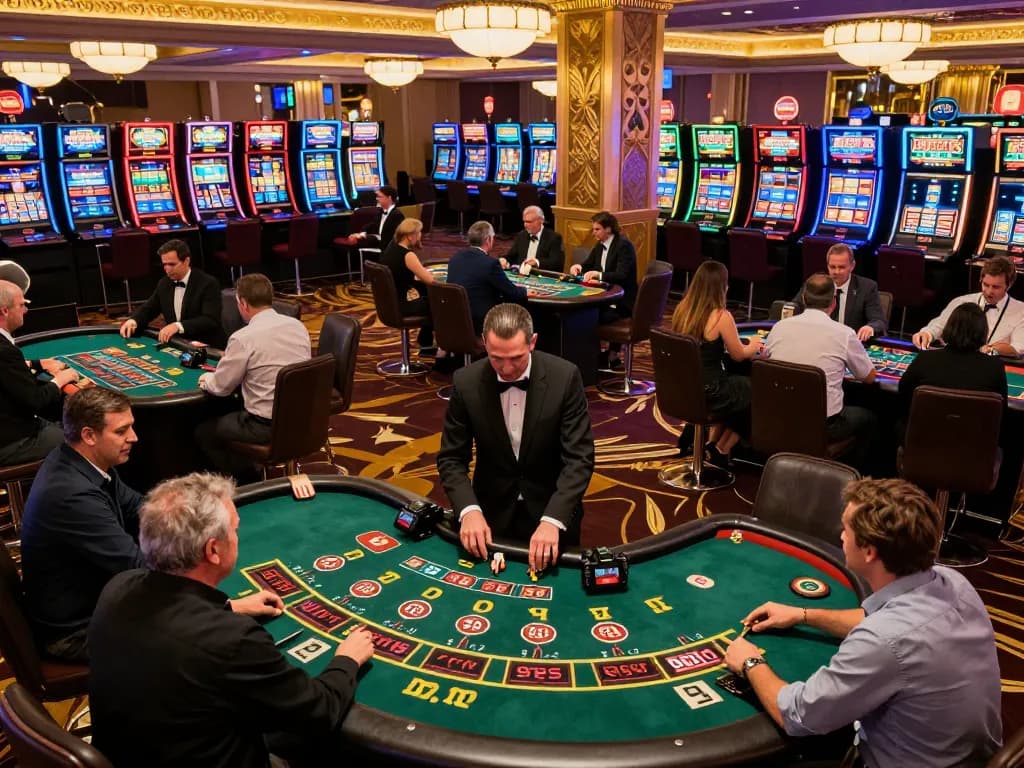 Players at the casino engaging in thrilling bets and gameplay, highlighting 98 win potential.