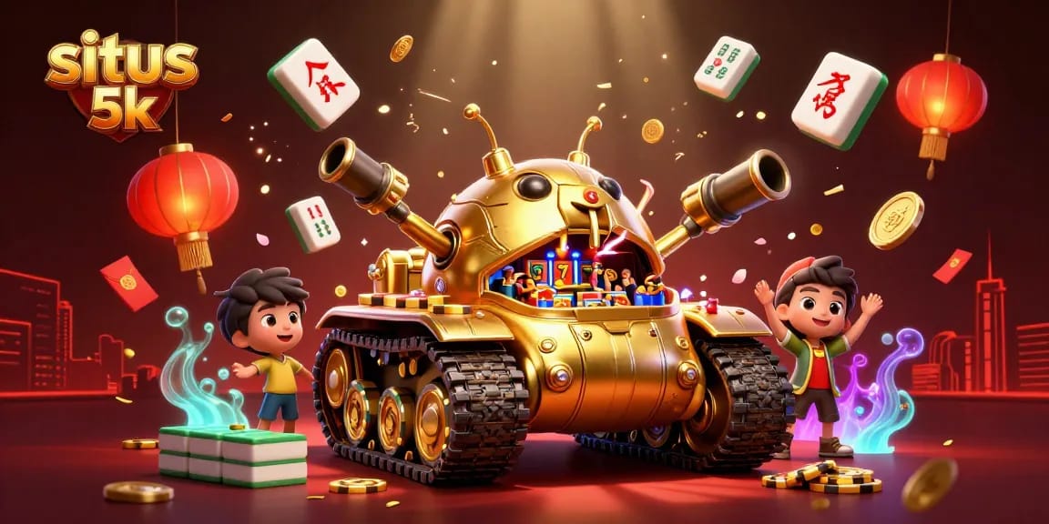 Experience the excitement of situs 5k with a vibrant casino scene featuring a golden beetle tank.