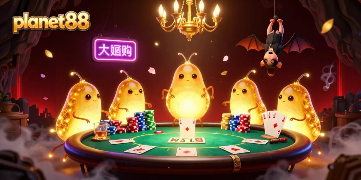 Experience thrilling gameplay at planet88 with vibrant poker scenes and bioluminescent glowworms