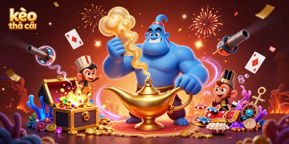Experience thrilling kèo nhà cái action with colorful gems and floating playing cards