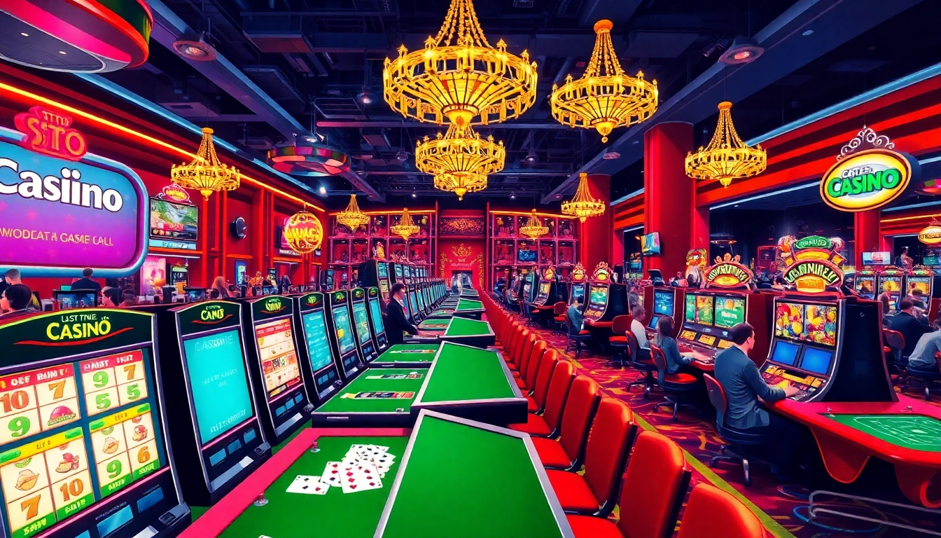 Menang besar dengan situs toto dalam suasana casino yang meriah dan cerah.
