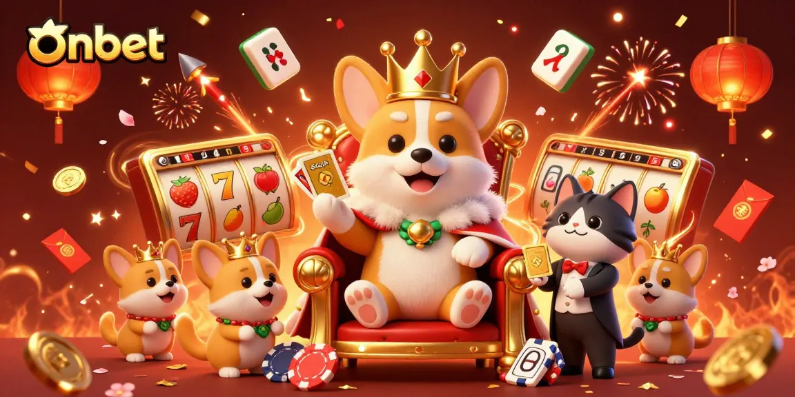 Experience captivating gameplay at onbet with a vibrant 3D illustration showcasing casino thrills and excitement.
