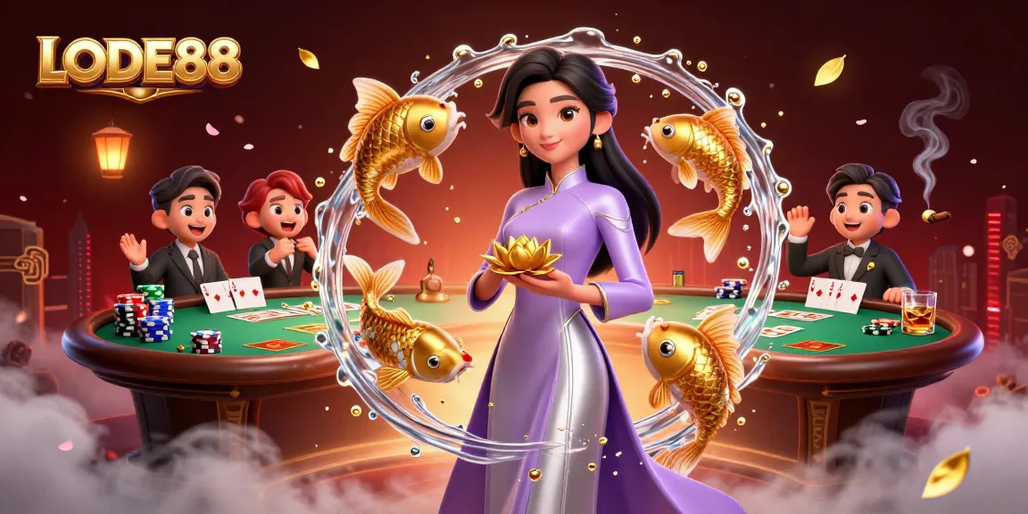 Experience the thrill of LODE88 with vibrant casino action featuring poker elements and captivating characters.
