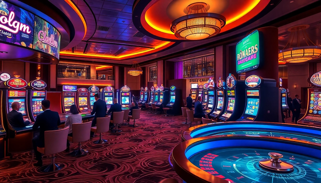 Experience high-stakes excitement at qqmacan with vibrant slot machines and luxury casino ambiance.