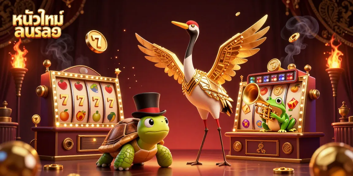 Experience หนังใหม่ชนโรง with a vibrant slot gaming illustration featuring 3D characters and dynamic elements.