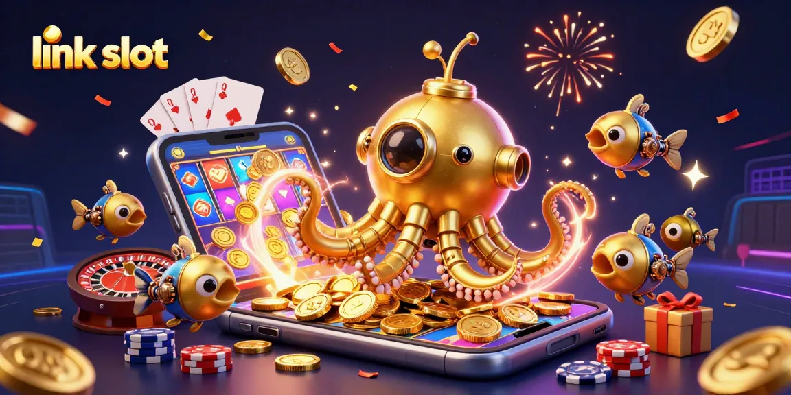 Mendapatkan fitur menarik di link slot dengan ilustrasi kraken emas dan permainan slot yang mengasyikkan.
