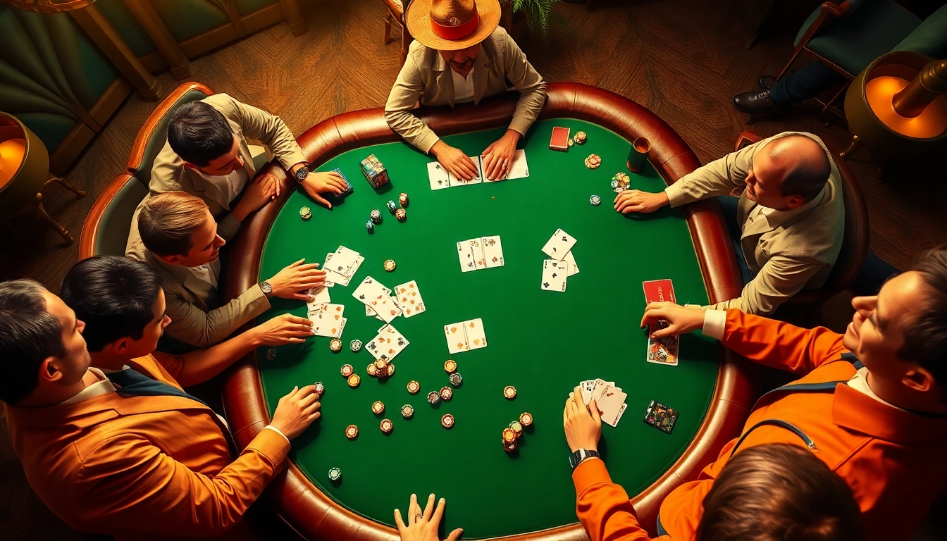 Players strategically placing bets on a poker table, enhancing their experience in the world of porn game-themed gambling.