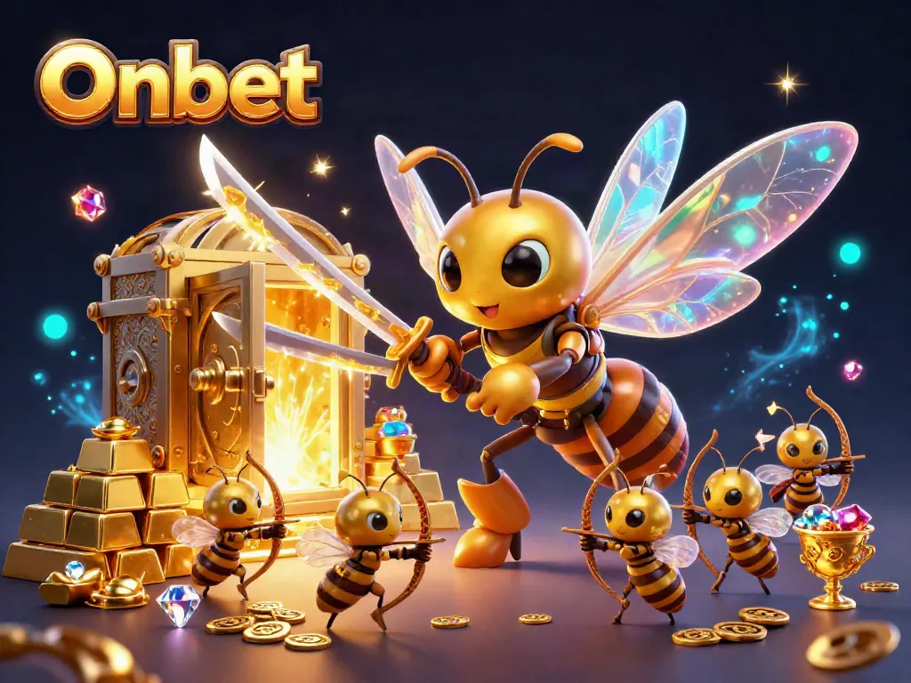 Experience the thrill of Onbet with captivating 3D animations of winning slots packed with treasures.