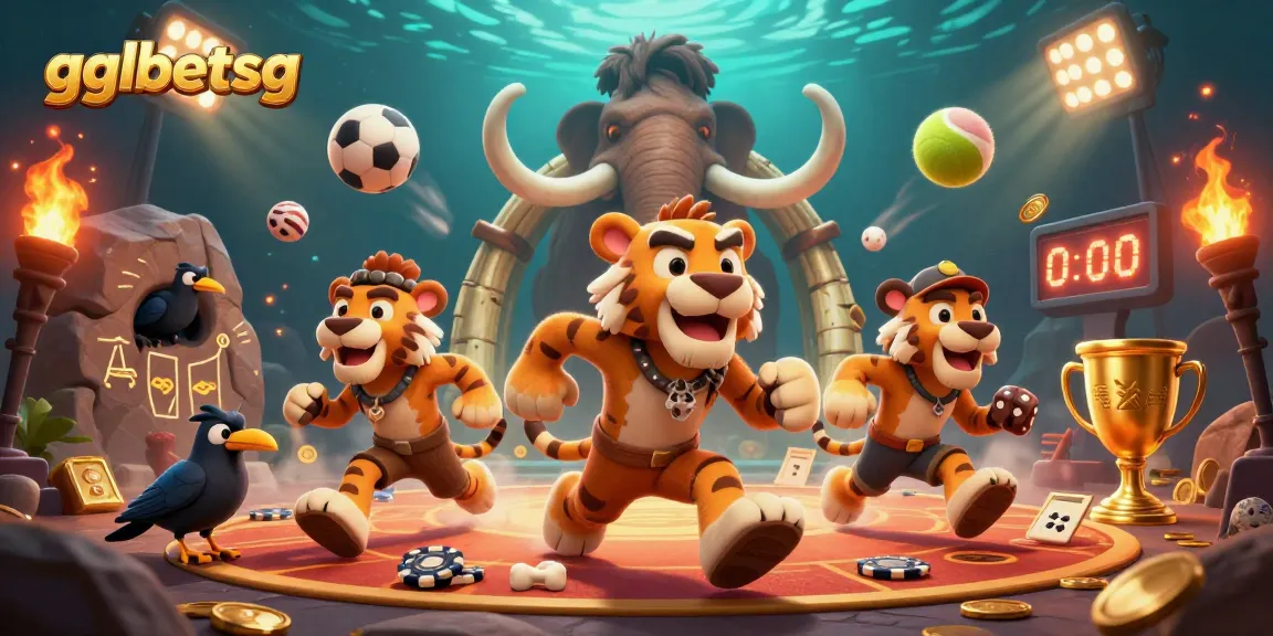 gglbetsg brings excitement with a lively scene of sports betting action featuring cartoon characters.