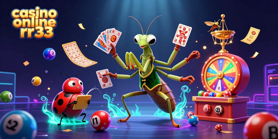 Bounce colorful balls while playing at casino online rr33, highlighted by dynamic characters and lively casino elements.