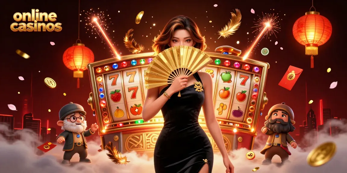 Experience thrilling online casinos with a glamorous scene featuring elegant game elements.