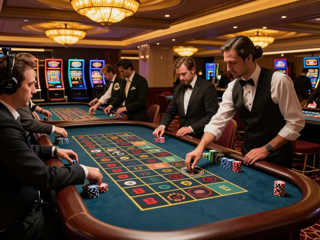 CasinoAtlas highlights players engaging with roulette in a luxurious casino setting, emphasizing strategic gameplay.