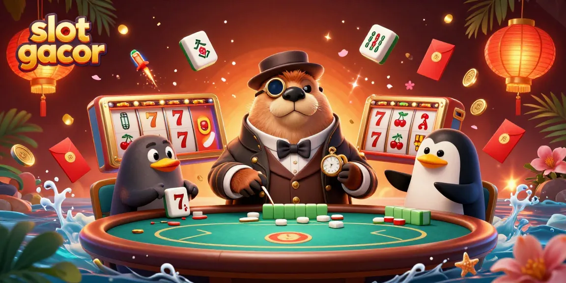 Engage with slot gacor action as a jolly walrus plays poker in an underwater casino scene.