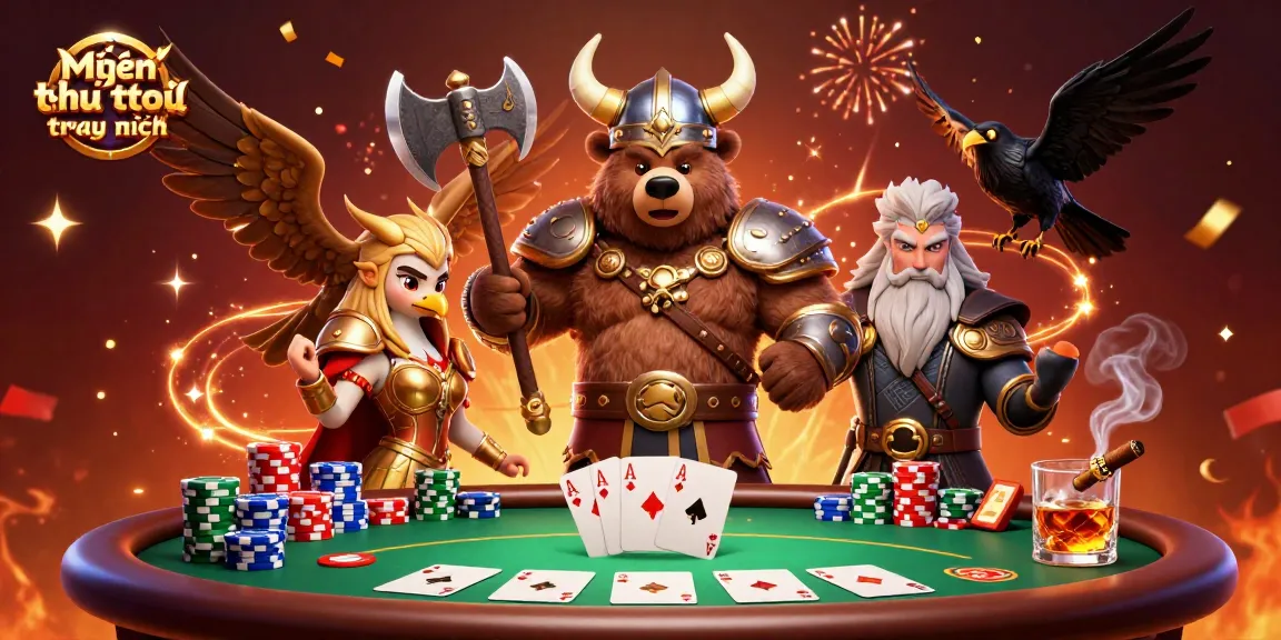 Win strategically with Miễn trừ trách nhiệm in a vibrant casino scene filled with poker excitement.