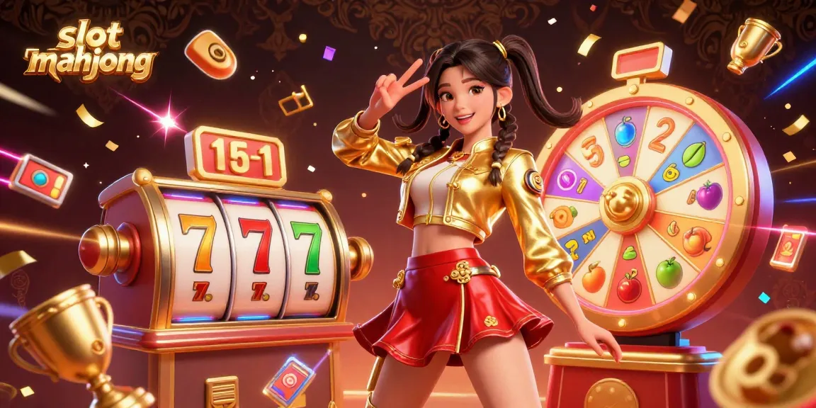 Experience the excitement of slot mahjong with vibrant graphics and dynamic elements in this captivating casino illustration.