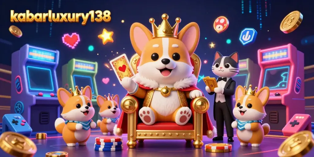 Kabarluxury138 mengundang semangat bermain dengan corgi kerajaan dan elemen permainan bertema kasino yang berwarna-warni.
