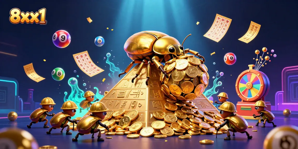 Experience exciting gaming action with 8xx1, featuring vibrant colors and golden elements from a lively casino scene.