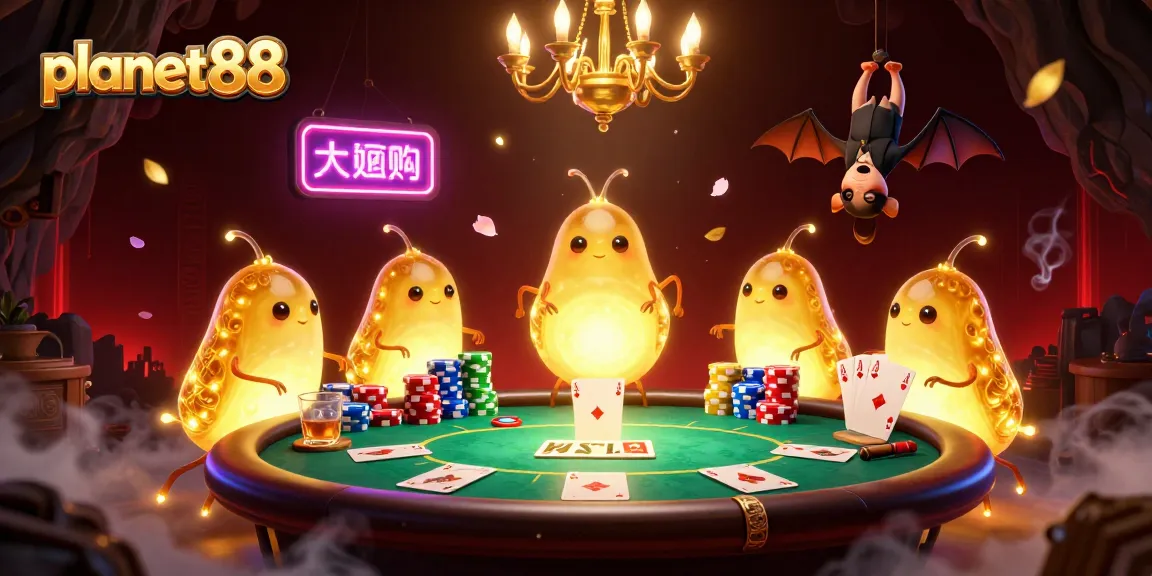 Experience thrilling gameplay at planet88 with vibrant poker scenes and bioluminescent glowworms