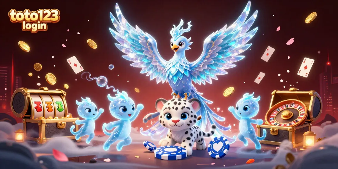 Experience the excitement of winning with toto123 login featuring vibrant cartoon elements in a dynamic casino scene.