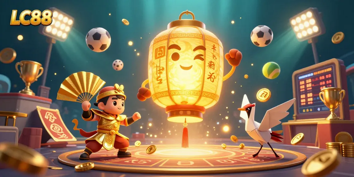 Engage with thrilling games at LC88, showcasing exciting sports betting action and vibrant casino elements.