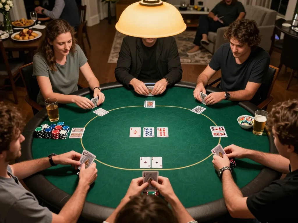 Players engage in a thrilling poker game while enjoying a social atmosphere at a home game night featuring SC88 VN