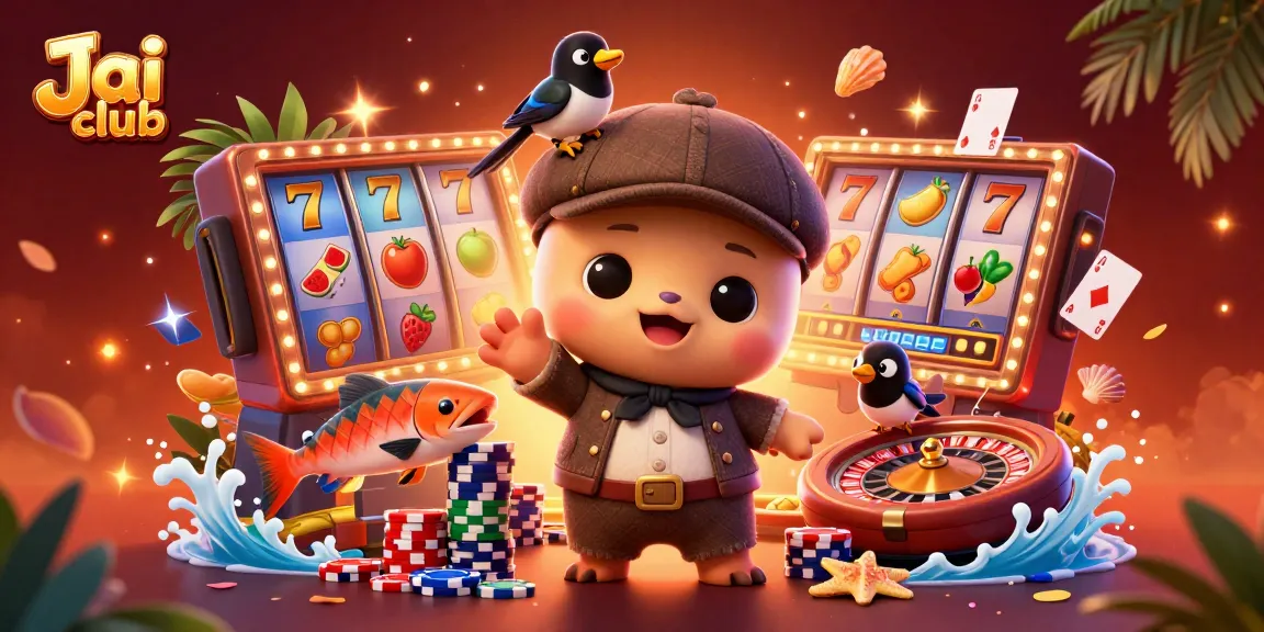 Engage with thrilling slots at Jai club featuring cute Nessie and casino elements.