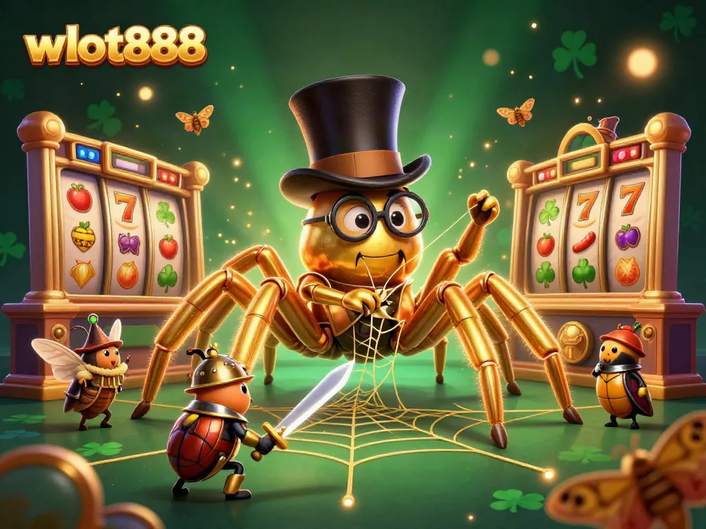 Menangkan jackpot di wslot888 dengan ilustrasi kasino yang penuh warna dan karakter unik.