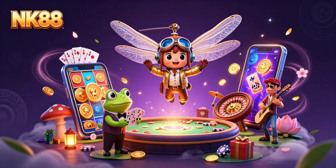 Experience thrilling gameplay at NK88 with vibrant slot games and interactive croupiers.