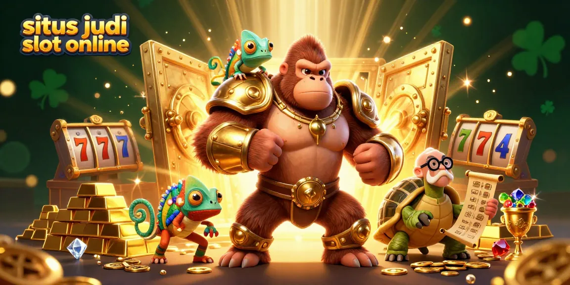 Menggali kesenangan di situs judi slot online, tampil dengan elemen permainan dan karakter warna-warni.