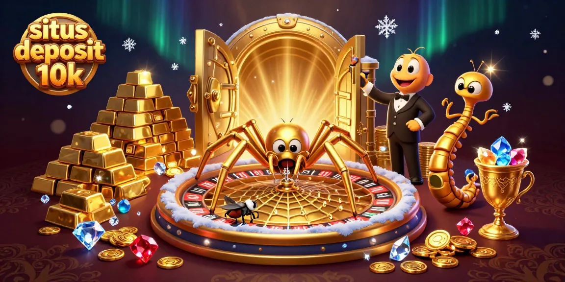 Engage with situs deposit 10k through an exciting 3D casino scene featuring dynamic characters and golden treasures.