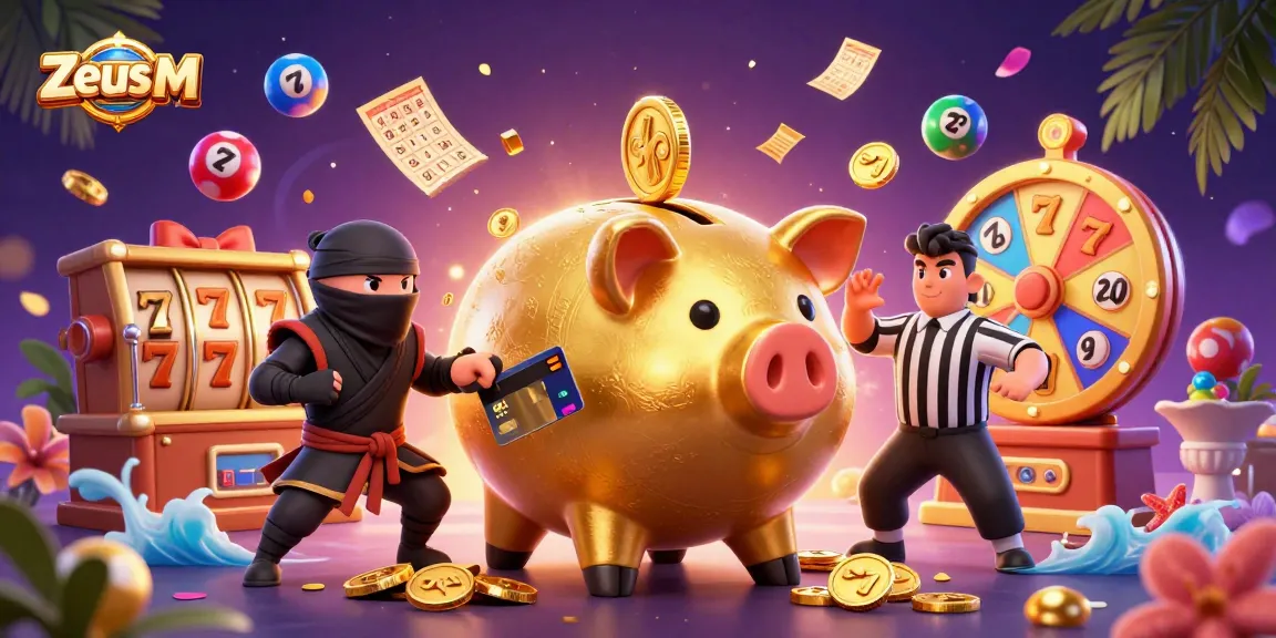Engage in thrilling action with Zeus M at a vibrant casino scene featuring dynamic characters and exciting game elements.