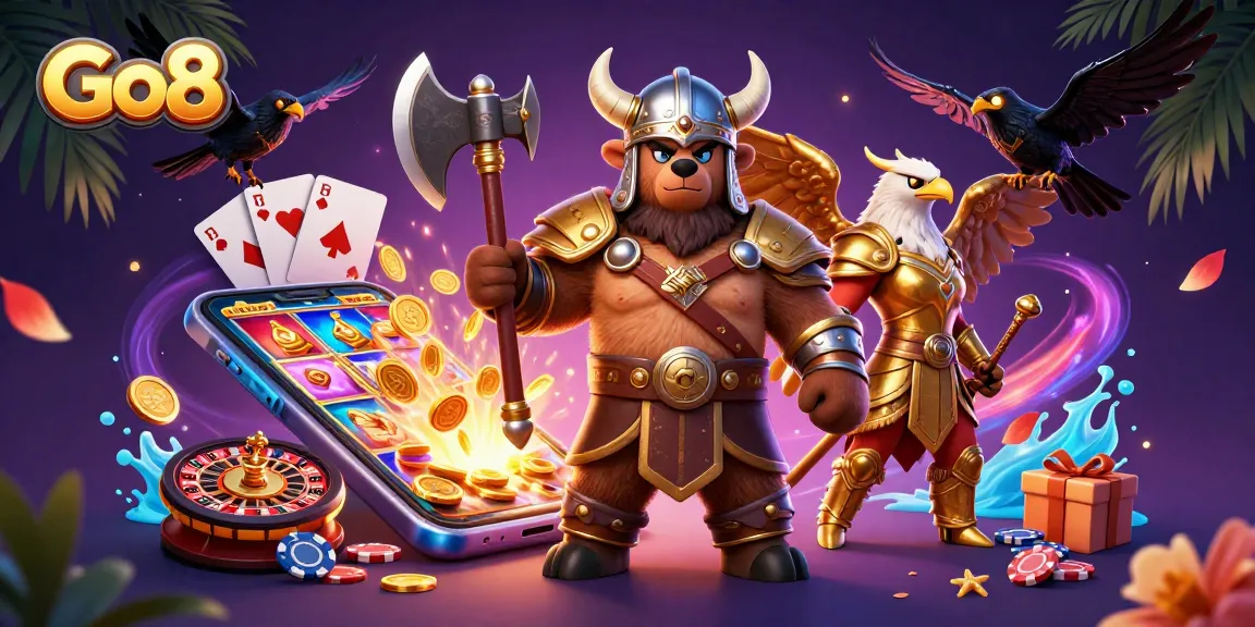Engage in thrilling Go8 casino games with a Viking berserker and Valkyrie in stunning 3D.