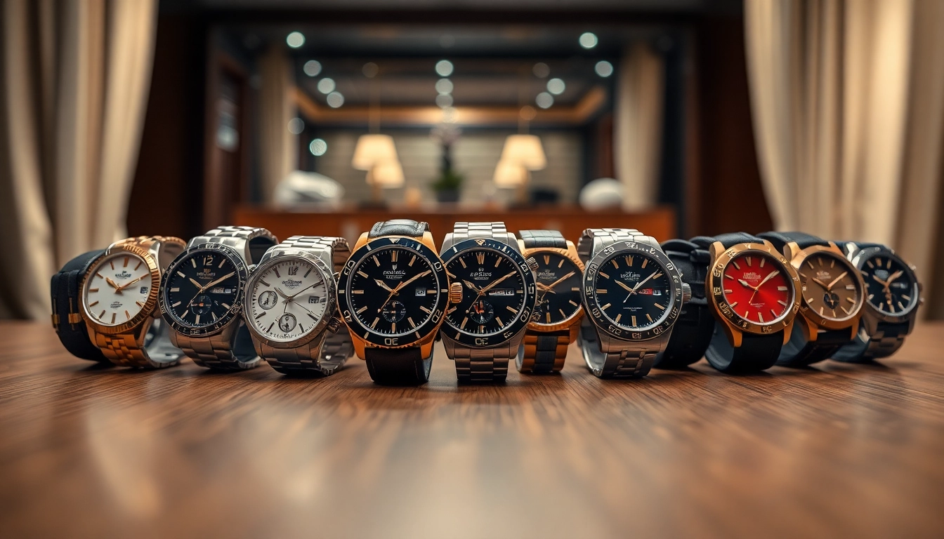 Explore exquisite replica watches displayed elegantly on a wooden surface, highlighting their unique craftsmanship.