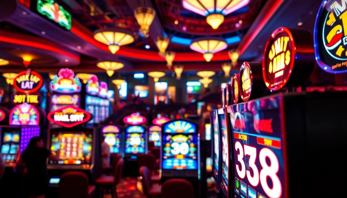 Players enjoying the as38 slot gacor paling mudah menang at a lively casino.