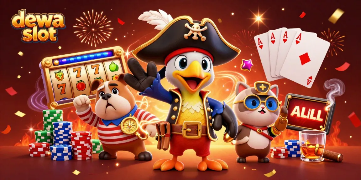 Experience exciting gameplay at dewa slot with a lively pirate scene full of vibrant casino elements.