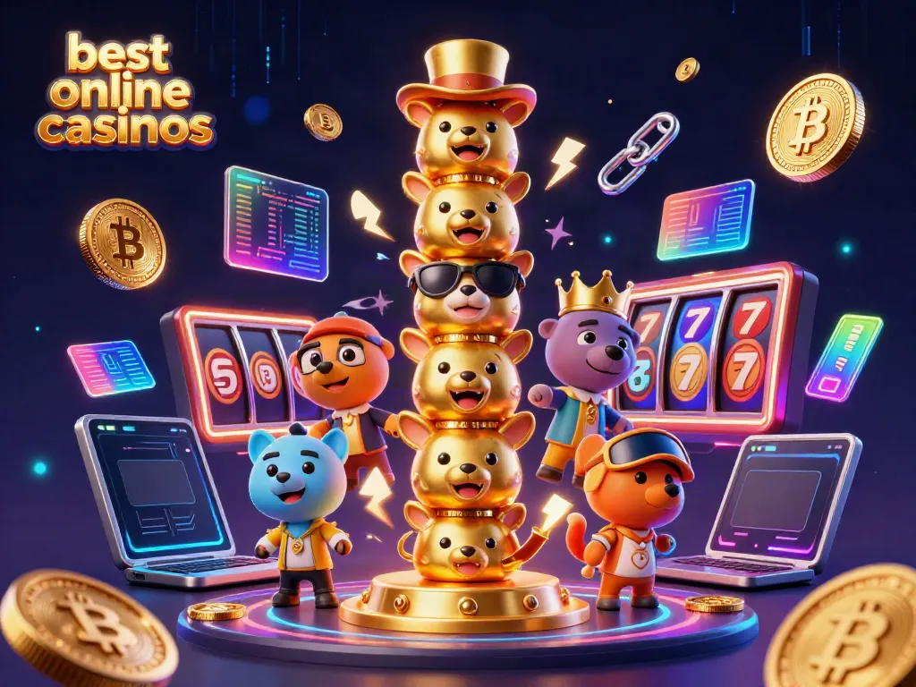 Engage with the best online casinos in 2026 by joining a vivid 3D casino world filled with animated totem poles and crypto elements.