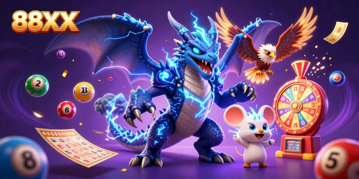 Engage with 88XX's vibrant casino adventure featuring dynamic lottery elements and thrilling game visuals.