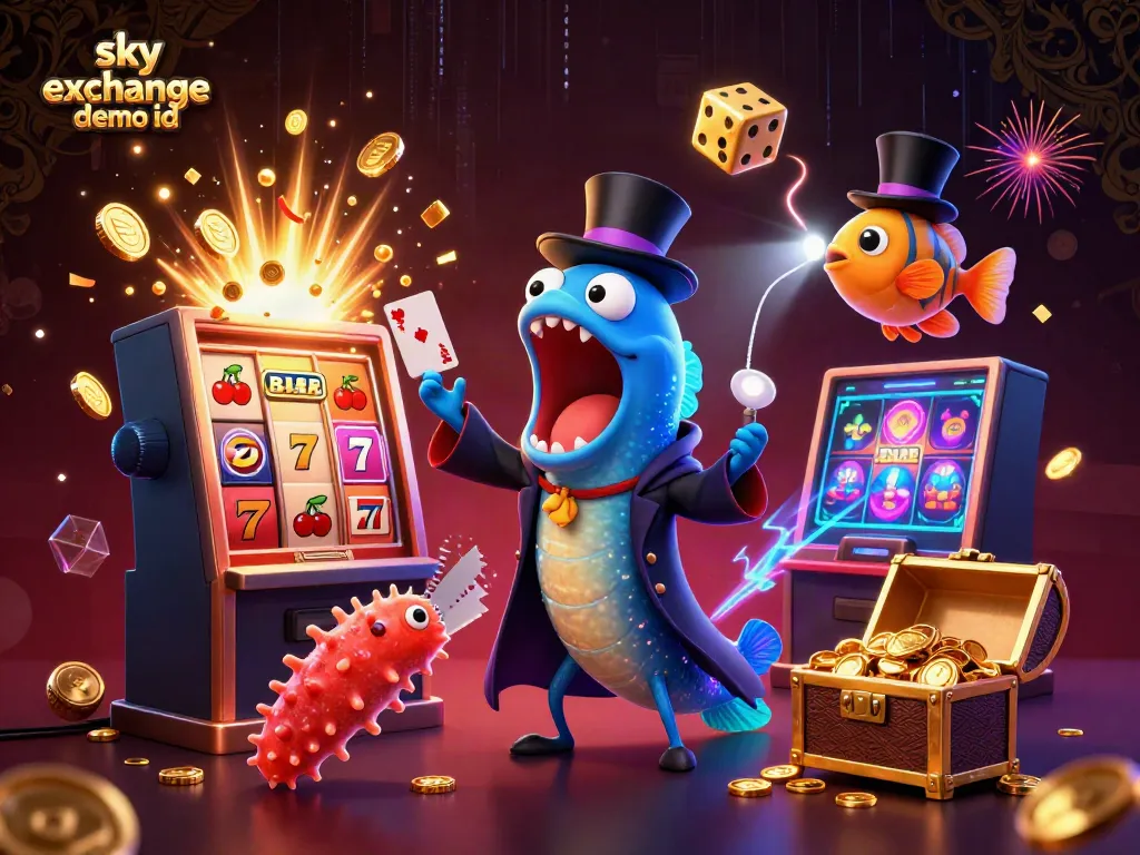 Engaging illustration of sky exchange demo id showcasing a storytelling scene of a deep-sea casino magic act.