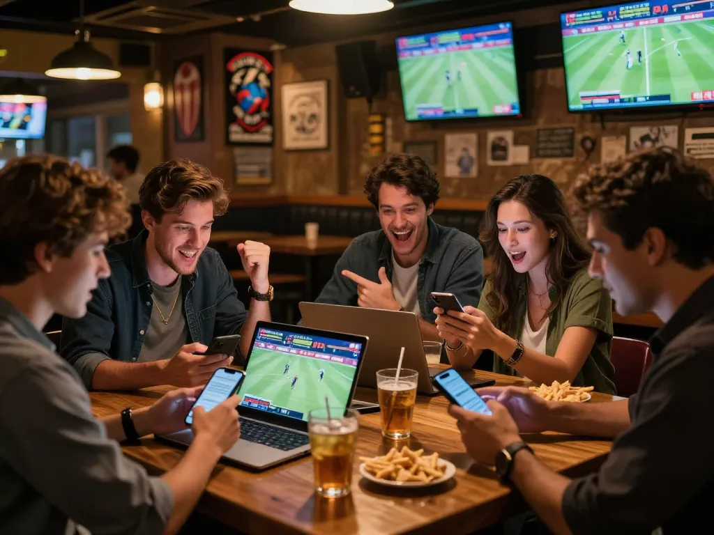 Soi kèo action as friends strategize bets during exciting live sports games.