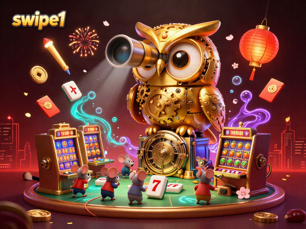 Experience the thrilling casino atmosphere of swipe1 with vibrant elements and engaging characters.