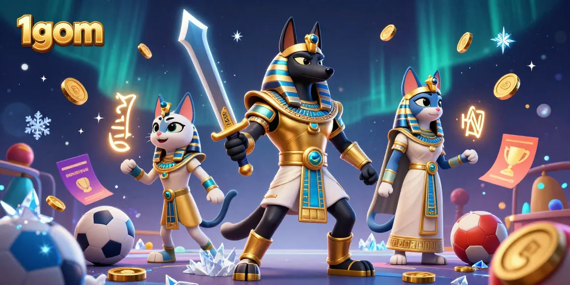Bet with enhanced odds using 1gom, showcasing Anubis and gaming elements in an immersive scene.