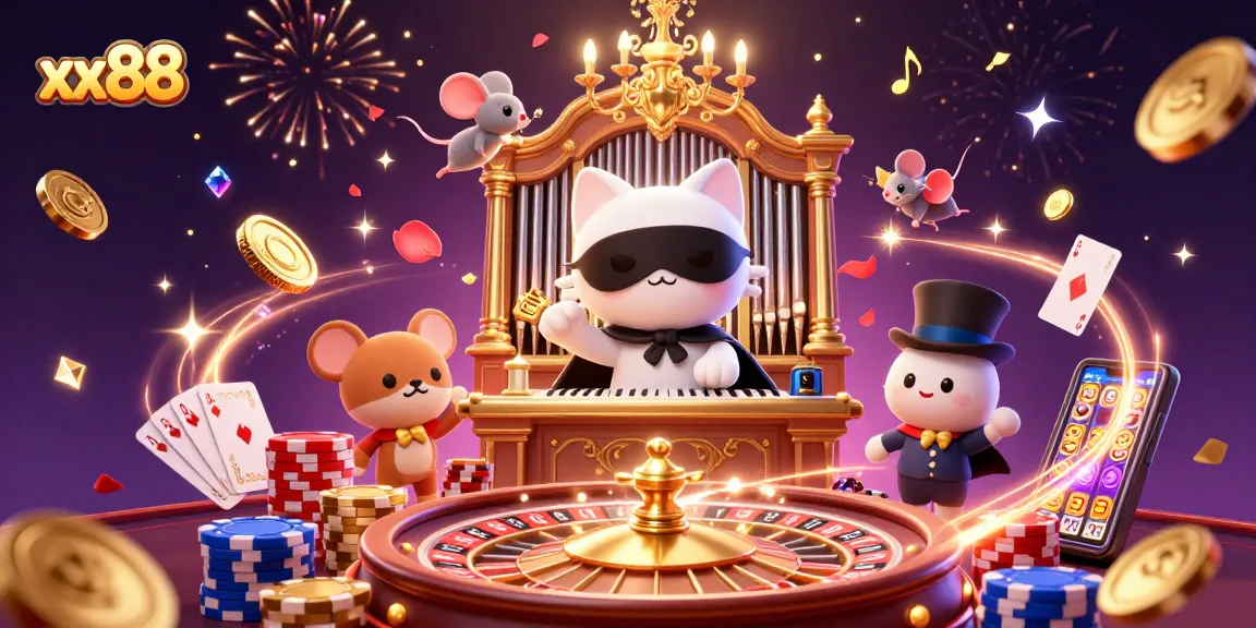 Experience exciting gameplay with xx88 in a stunning casino scene full of treasures.