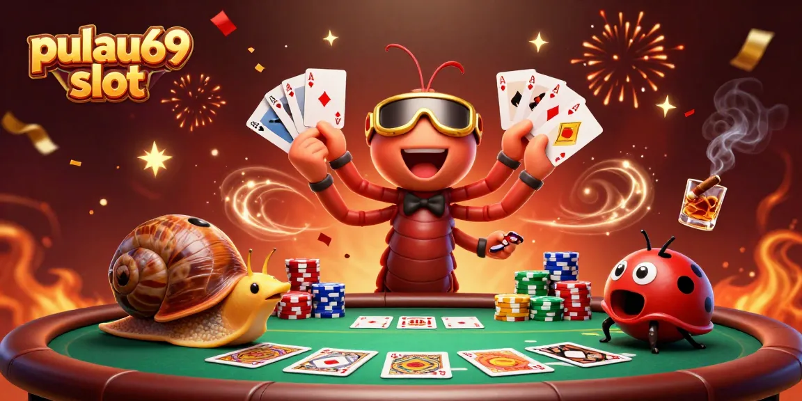 Experience pulau69 slot excitement with 3D cartoon characters in a lively casino scene.