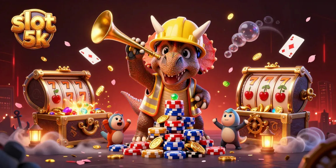 Spin to win with slot 5k in this vibrant 3D scene full of excitement and energy.