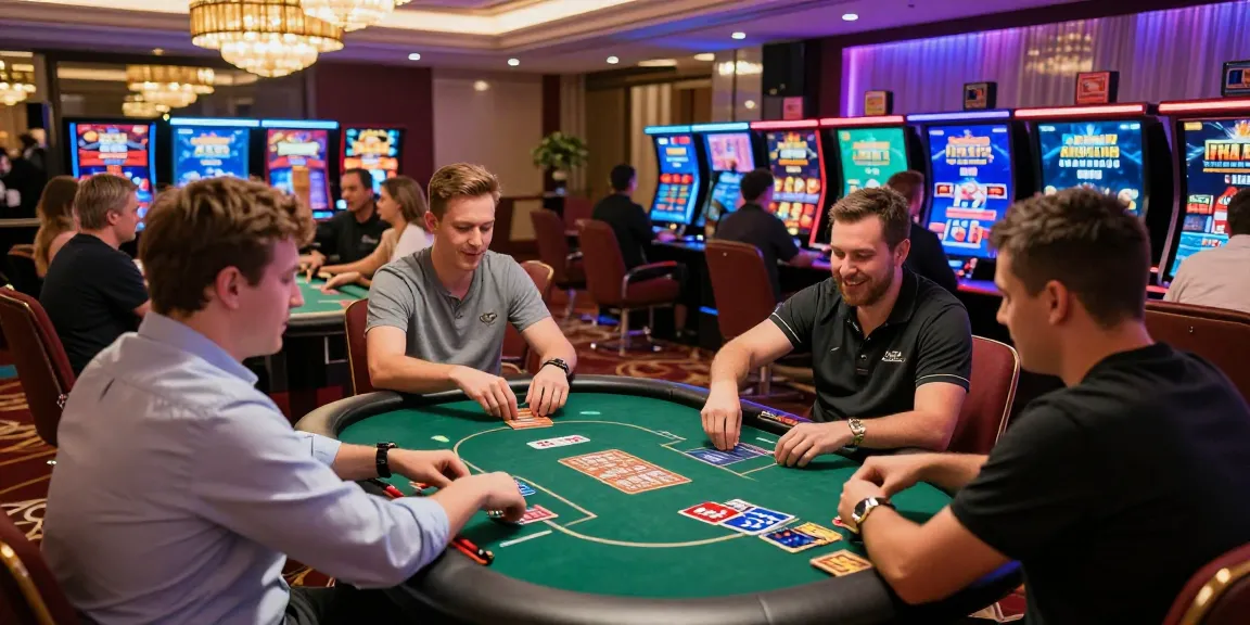 Exciting scene at a credit card casino, showcasing diverse players enjoying Visa and Mastercard options at https://cullengolfclub.co.uk.