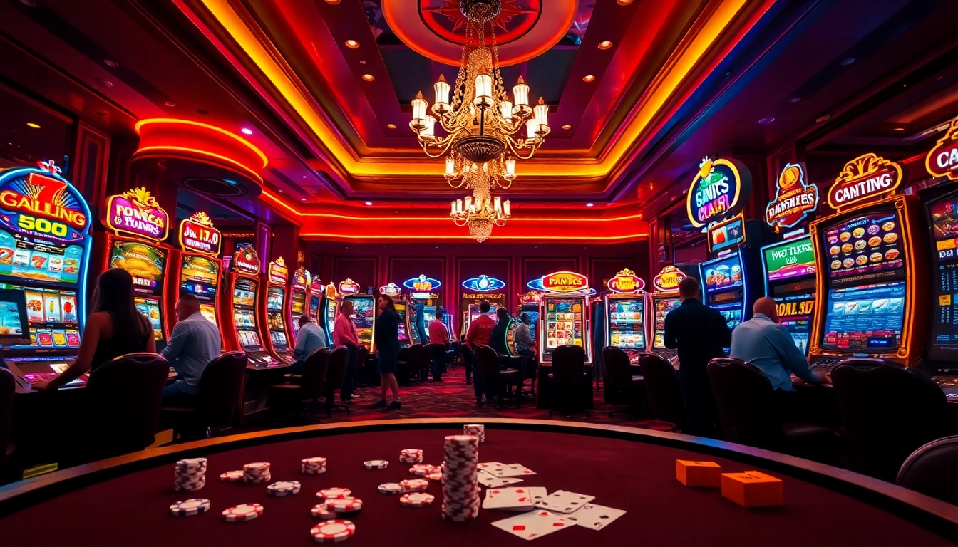 Engage with thrilling slot gacor machines in a vibrant casino setting filled with excitement.
