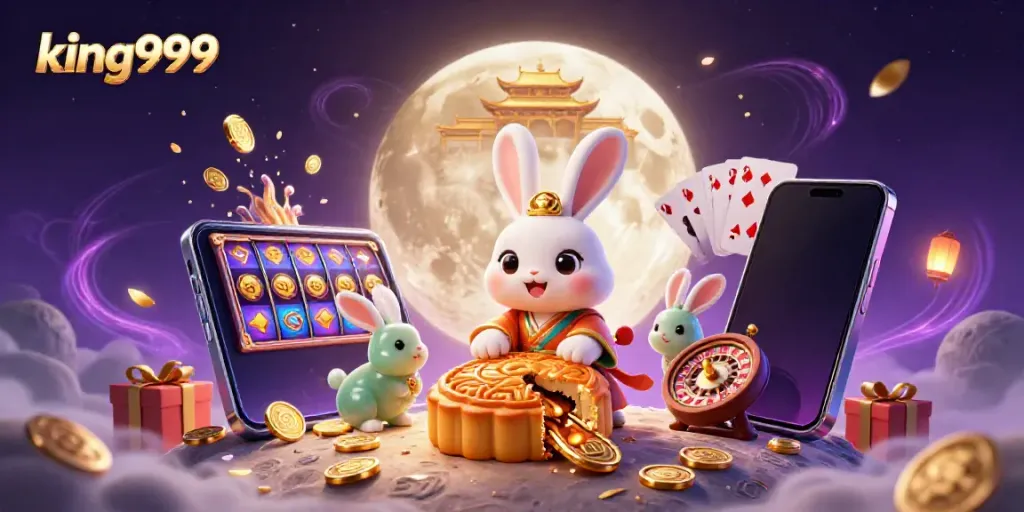 Mengambil bagian dalam permainan king999 dengan kelinci bulan dan elemen kasino di ruang lunar