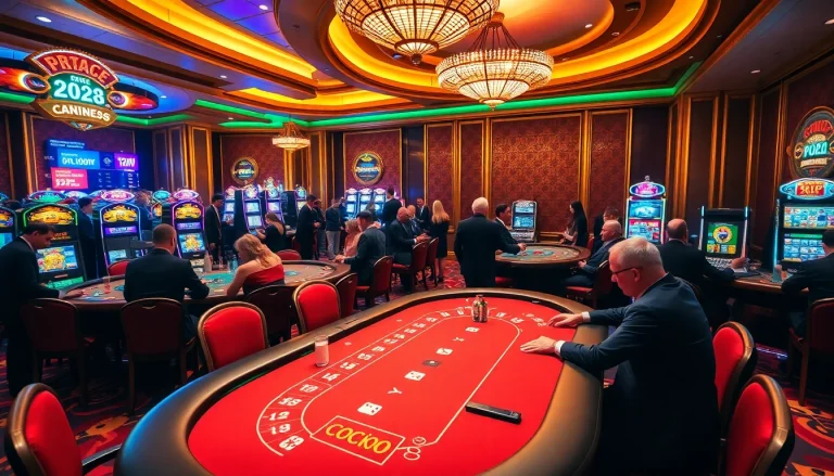 Experience high-stakes gaming action at C168.COM, with players engaged in thrilling table games and vibrant slot machines.