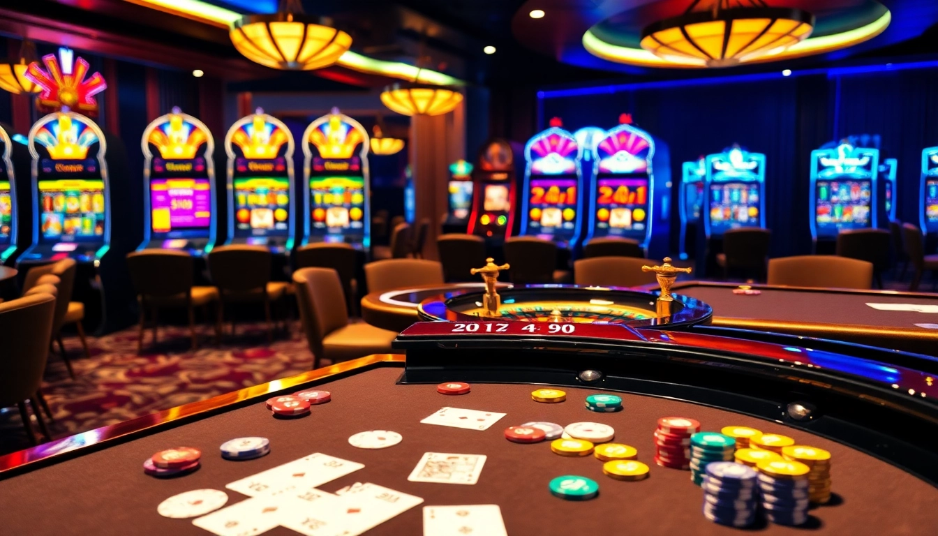 Experience a thrilling game at new 88 casino with vibrant roulette and cards on the table.